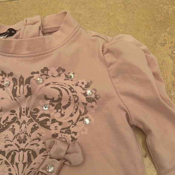 Kate Mack Pink Leopard Print Tutu Leggings and Puff Shoulder Top Size 2/2T - Picture 3 of 11